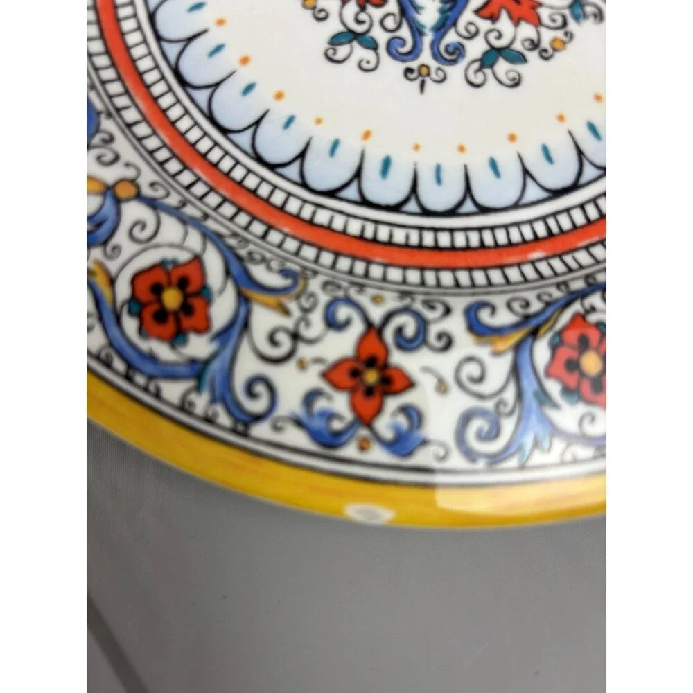 World Market Porto Salad Dessert Plate (set of 4) Mediterranean Floral 8 1/4